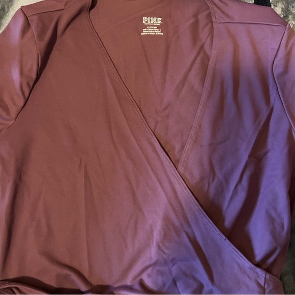 Victoria’s Secret PINK — purple short sleeve wrap top size medium - Picture 7 of 7
